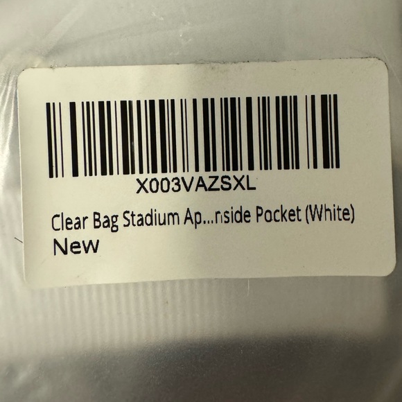 Clear Crossbody Bag with Zipper Inside Pocket Stadium Approved Transparent White - Picture 10 of 15